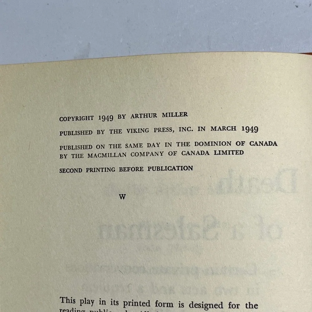 Death of a Salesman Arthur Miller 1949 Viking Press Hardcover First Edition